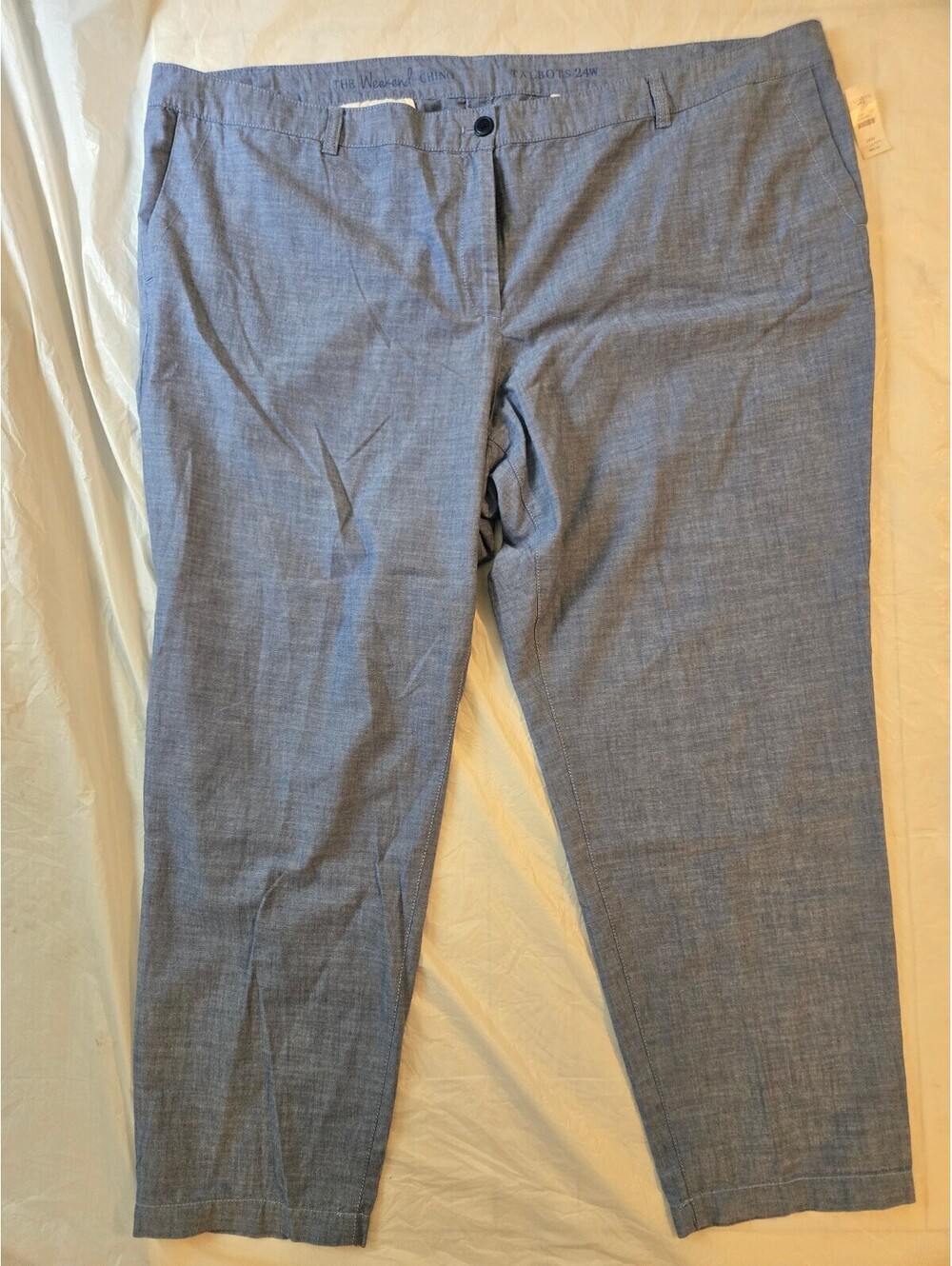Talbots Weekend Chino Pants Women's 24W Blue 100% Cotton Straight Leg NWT
